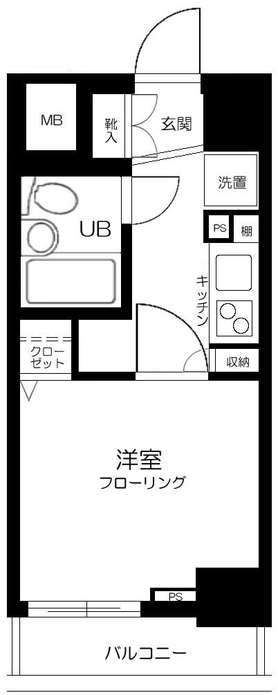 メインステージ御茶ノ水(1K/6階)の間取り写真