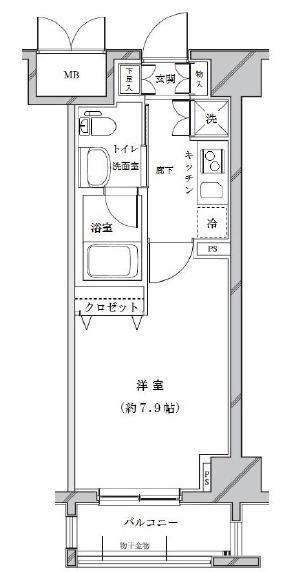 RISING PLACE 浅草参番館(1K/5階)の間取り写真