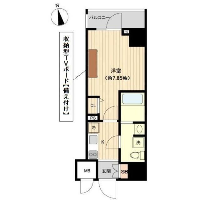オーキッドレジデンス上野(1K/14階)の間取り写真
