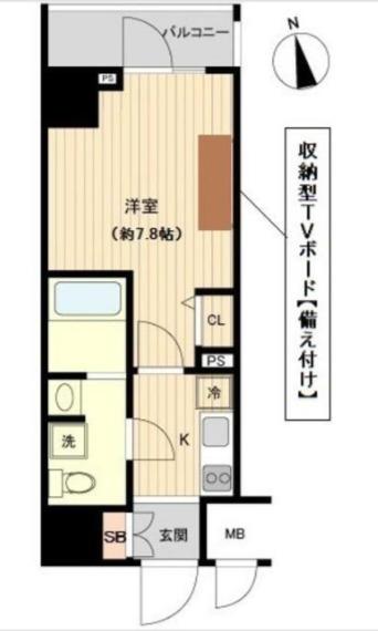 オーキッドレジデンス上野(1K/13階)の間取り写真