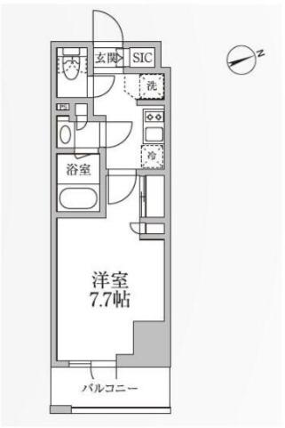 レジディア新御徒町2(1K/7階)の間取り写真