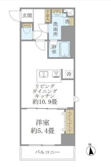 PREMIUM CUBE 上野(1LDK/10階)の間取り写真