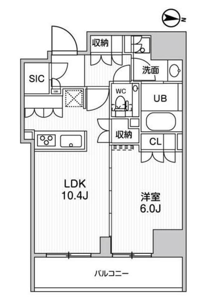 ガリシア森下Ⅴ(1LDK/5階)の間取り写真