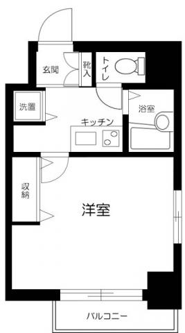グランフォース蔵前(1K/3階)の間取り写真