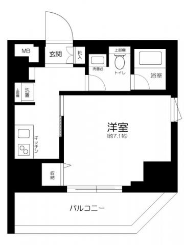クレイシア入谷竜泉(1K/9階)の間取り写真
