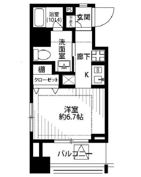 ベルファース水天宮前(ワンルーム/2階)の間取り写真