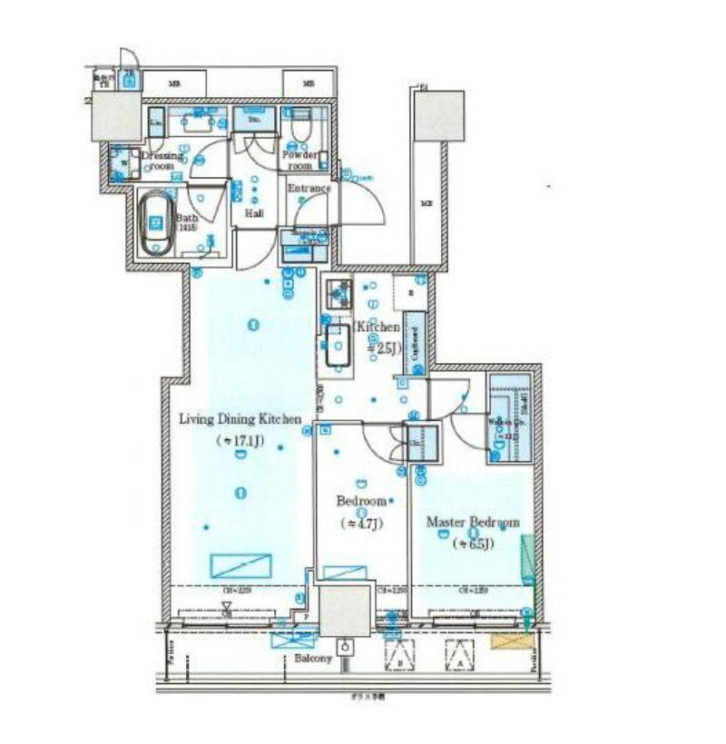 MID TOWER GRAND(2LDK/27階)の間取り写真