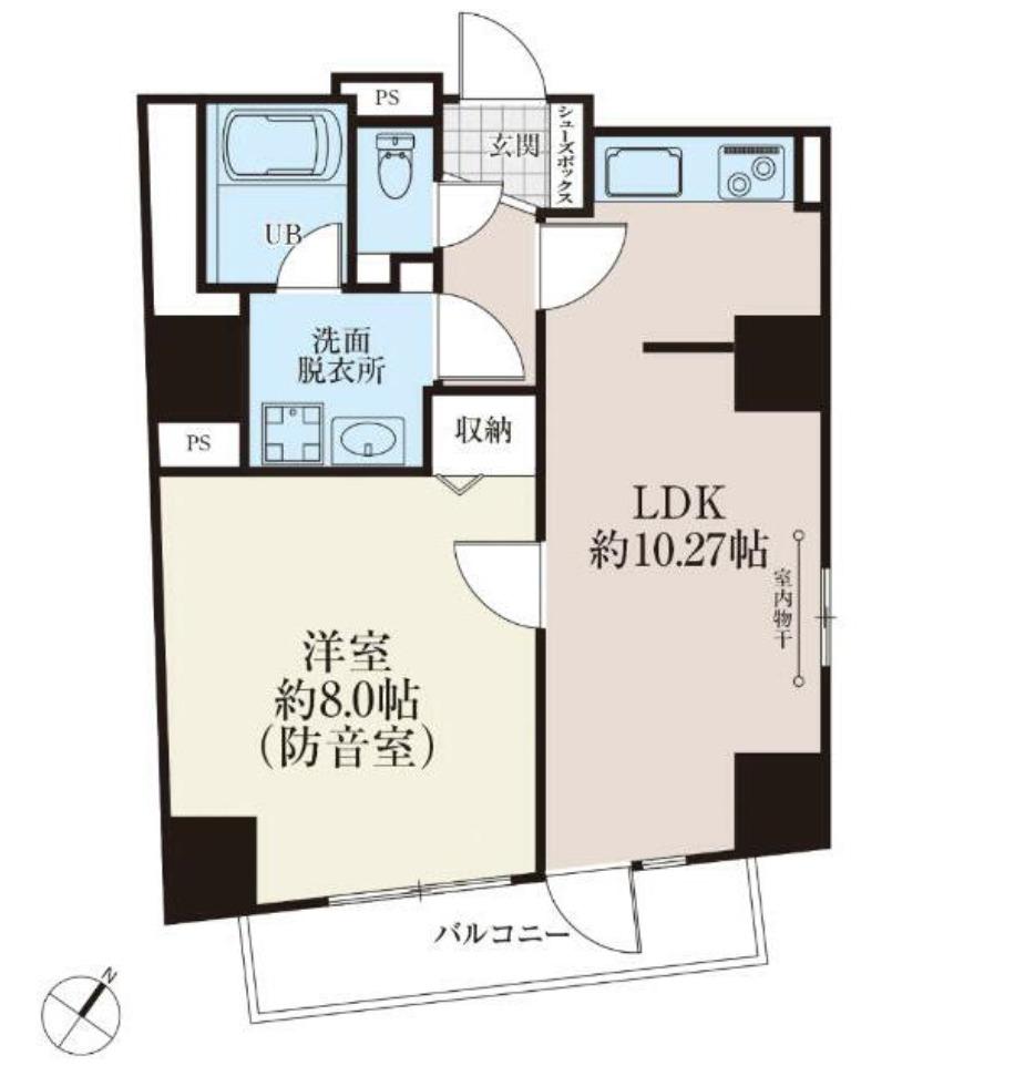 白山レジデンス(1LDK/7階)の間取り写真