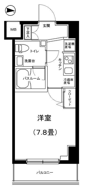 アイル イムーブル亀戸(1K/4階)の間取り写真