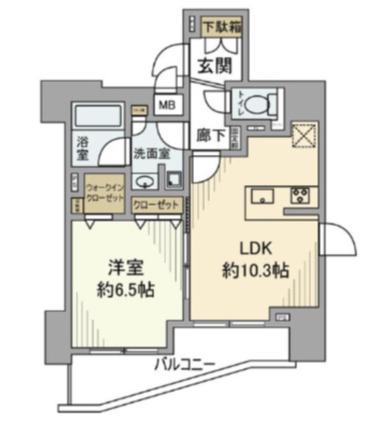 ヴァースクレイシア入谷竜泉(1LDK/11階)の間取り写真