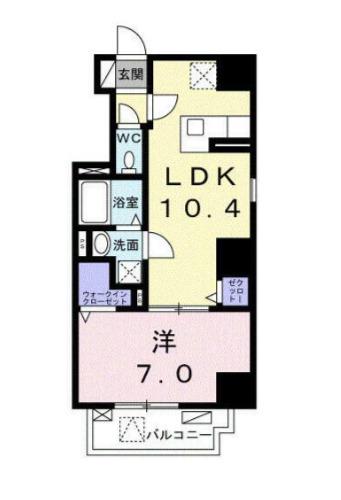 リヴェール 奥浅草(1LDK/4階)の間取り写真