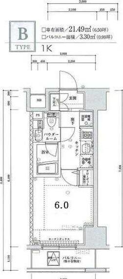 SPATIEXEBEC亀戸(1K/2階)の間取り写真