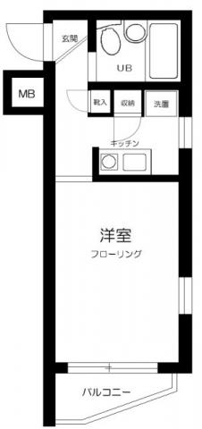 スカイコート本郷東大前(1K/4階)の間取り写真