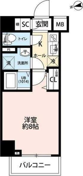 プレール・ドゥーク浅草Ⅴ(1K/3階)の間取り写真