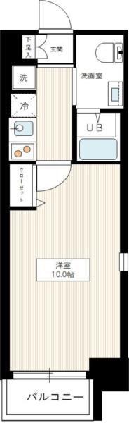 ミルーナヒルズ蔵前グロース(1K/3階)の間取り写真