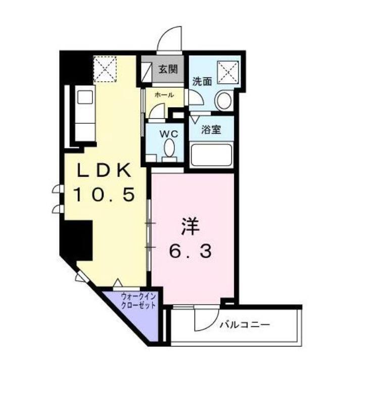 プラザ・デル・ソル(1LDK/6階)の間取り写真
