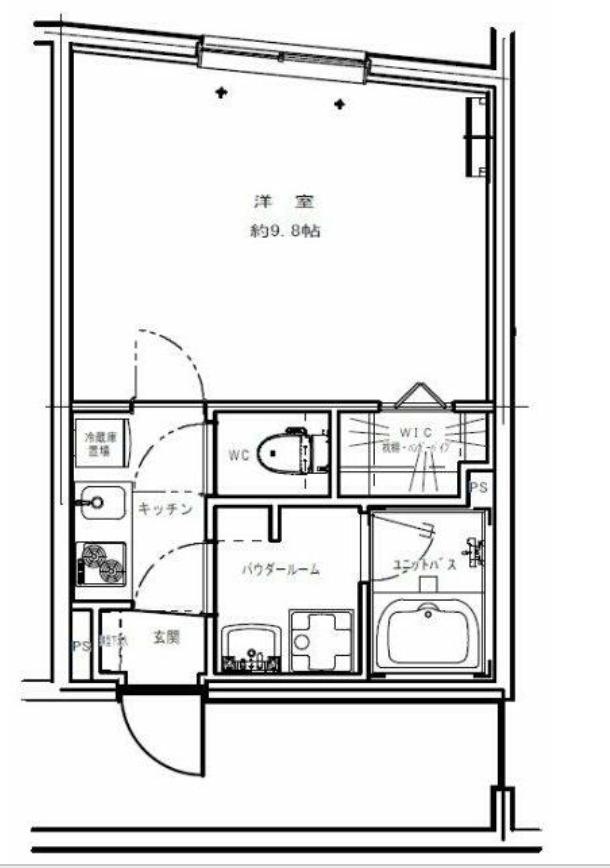 GENOVIA根津(1K/1階)の間取り写真