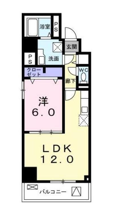 アン ハヤシ インク(1LDK/3階)の間取り写真