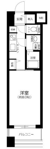 アヴァンティーク銀座2丁目(1K/5階)の間取り写真