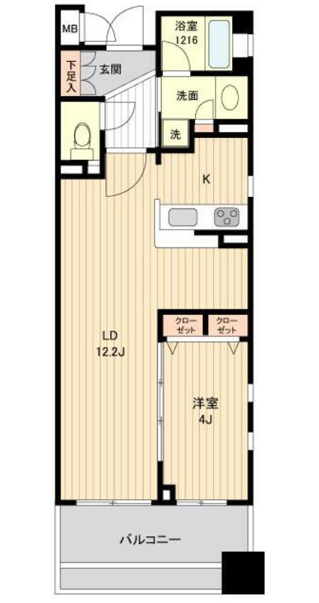 HF銀座レジデンスイースト(1LDK/4階)の間取り写真