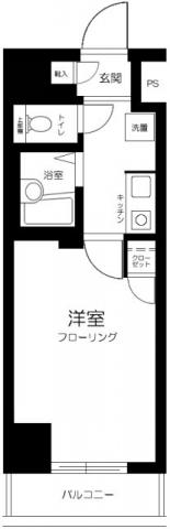 スカイコート銀座東(1K/2階)の間取り写真