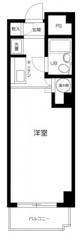 築地スカイレジテル(1K/10階)の間取り写真
