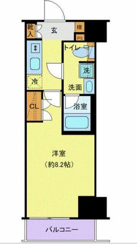 プレール・ドゥーク両国Ⅳ(1K/2階)の間取り写真