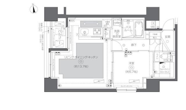 ZOOM秋葉原SQUARE(1LDK/7階)の間取り写真