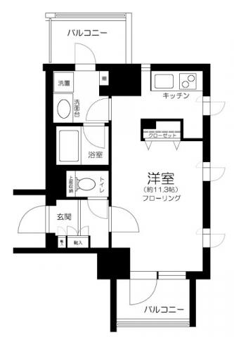 ダイナシティ王子(1K/2階)の間取り写真
