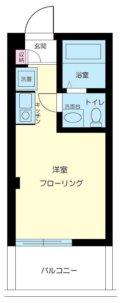 ポールフラッグ木場(1K/3階)の間取り写真