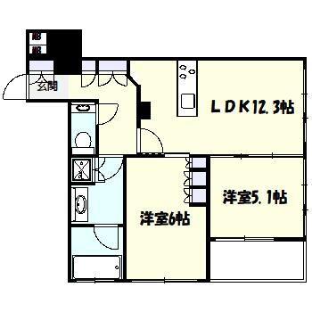 TーPUENTE(2LDK/8階)の間取り写真