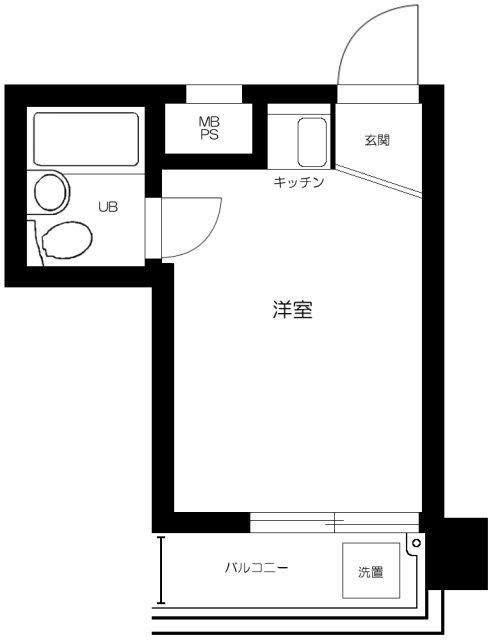 サンパーク東京銀座(ワンルーム/4階)の間取り写真