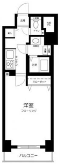 セザールスカイタワー銀座東(1K/9階)の間取り写真