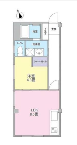 AMUSE NEGISHI(1LDK/1階)の間取り写真
