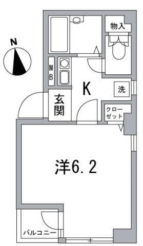 根本ビル(1K/4階)の間取り写真