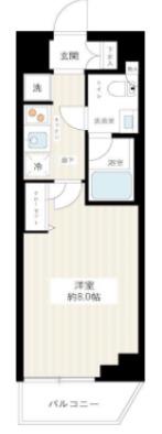 HYS CRECER 清澄白河(1K/2階)の間取り写真