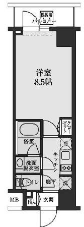S-RESIDENCE清澄白河(1K/3階)の間取り写真