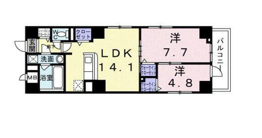 アミュレット本郷(2LDK/7階)の間取り写真