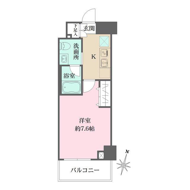 ベルフェリーク木場(1K/2階)の間取り写真