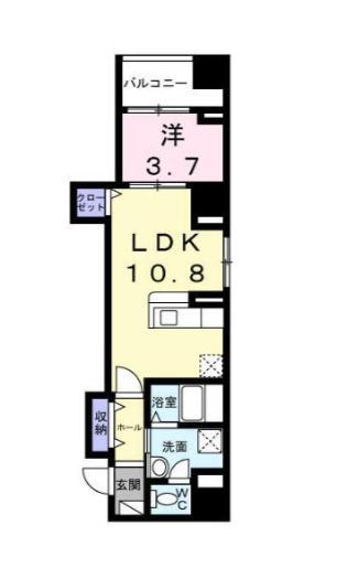 ベル・フルール(1LDK/3階)の間取り写真