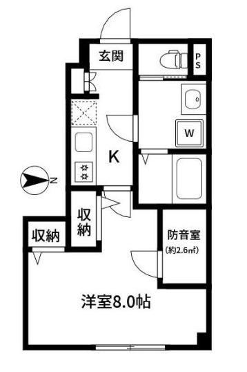 CASA 南千住(1K/1階)の間取り写真