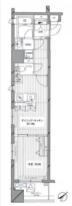 デュオスカーラ東日本橋(1DK/11階)の間取り写真