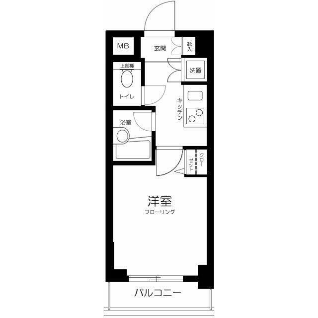 ミリオンガーデン小石川(1K/2階)の間取り写真