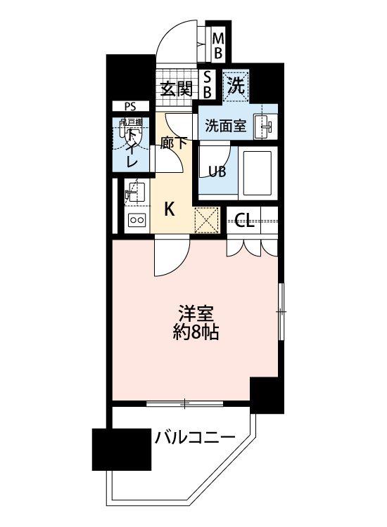 リアナスティル森下(1K/4階)の間取り写真