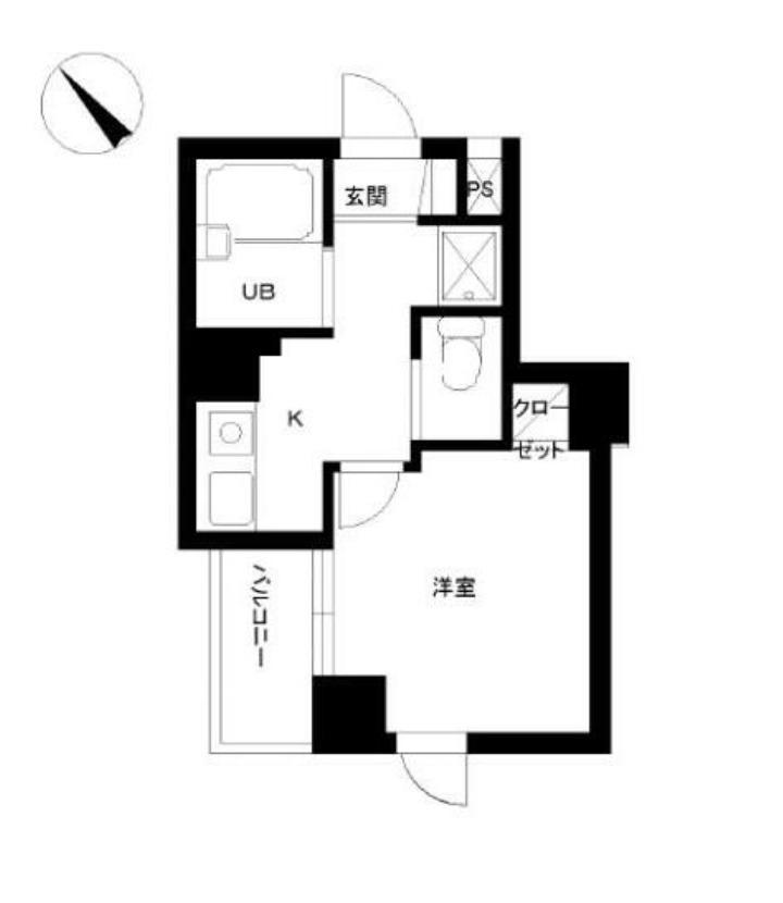 スカイコート目白台(1K/5階)の間取り写真