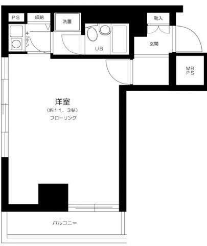 東建シティハイツ上野(1K/4階)の間取り写真
