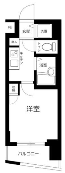 スカイコート後楽園イースト(1K/5階)の間取り写真