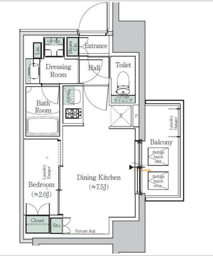 ONE ROOF RESIDENCE NISHINIPPOR(1DK/8階)の間取り写真