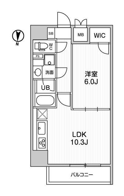 レオーネ南千住Ⅱ(1LDK/11階)の間取り写真
