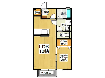 ルピナ A棟(1LDK/1階)の間取り写真